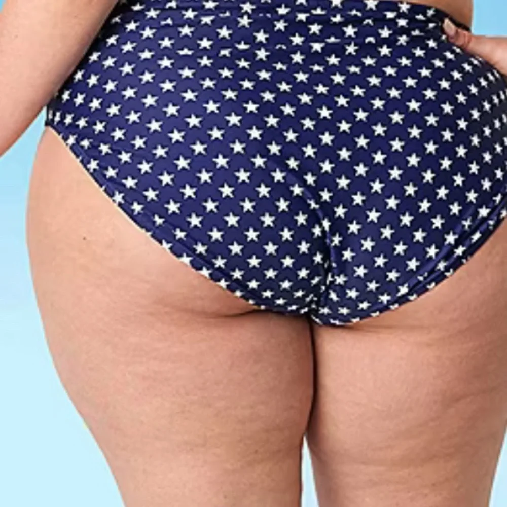 👙👙2/$15-NWT-Women’s Plus Size Star Patterned Bikini Bottom